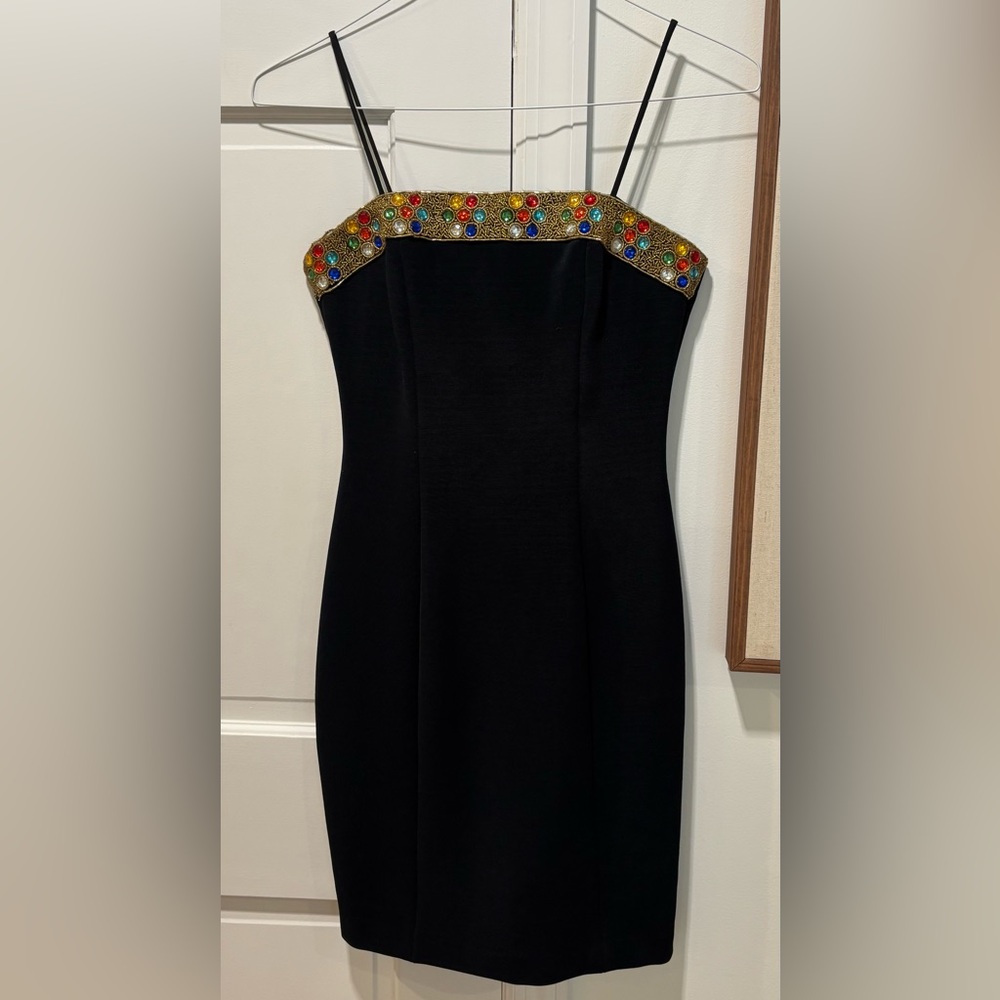Alex Evenings Black Dress with Jewel Embellishments